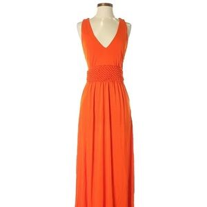Anthropology Maeve orange maxi dress size 6.